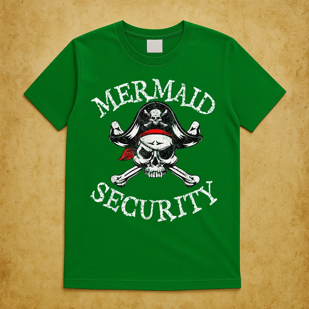 Mermaid Security Pirate Party Dad Brother Family Matching T-Shirt