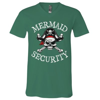 Mermaid Security Pirate Party Dad Brother Family Matching V-Neck T-Shirt