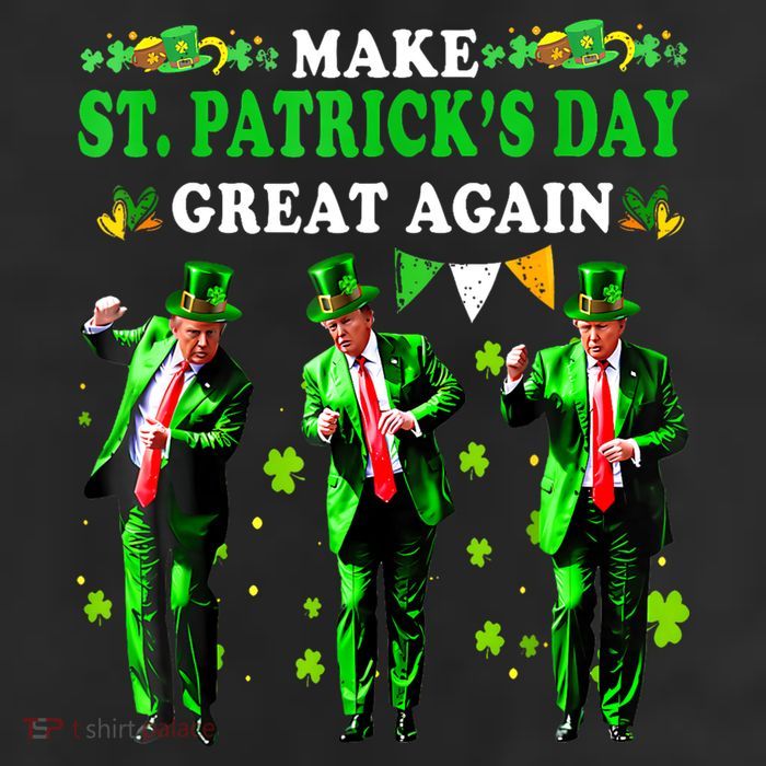 Make St PatrickS Day Great Again Funny Trump 7 Panel Mesh Trucker Snapback Hat