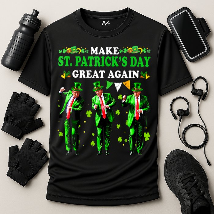 Make St PatrickS Day Great Again Funny Trump Cooling Performance Crew T-Shirt
