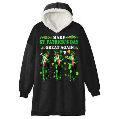 Make St PatrickS Day Great Again Funny Trump Hooded Wearable Blanket