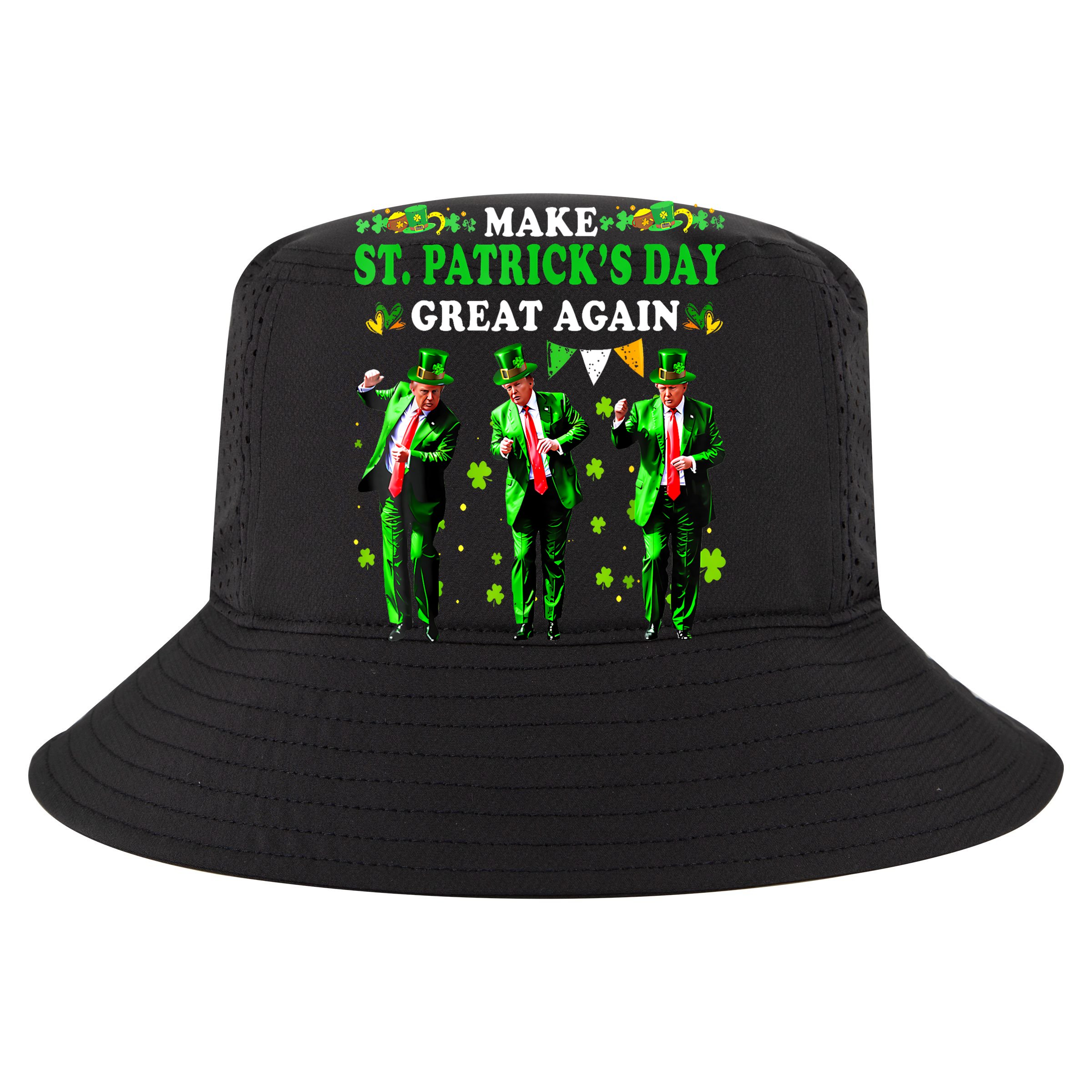 Make St PatrickS Day Great Again Funny Trump Cropped Pullover Crew