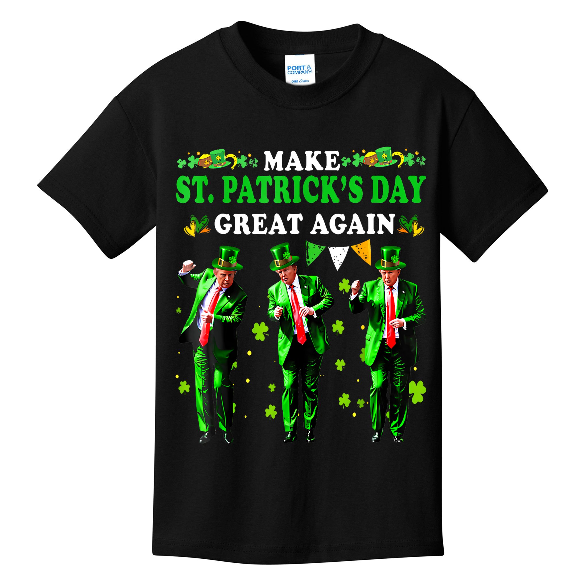 Make St PatrickS Day Great Again Funny Trump Kids T-Shirt