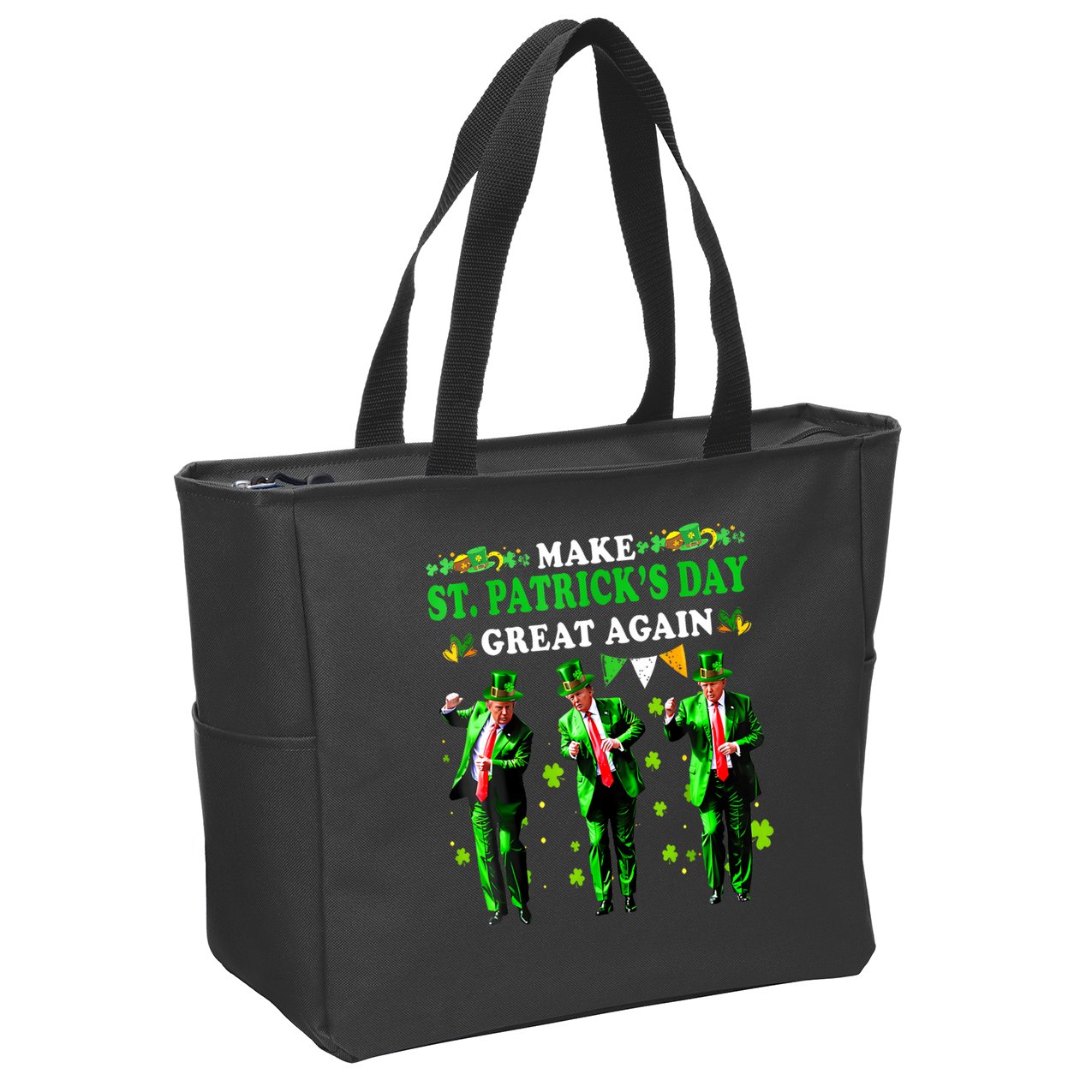 Make St PatrickS Day Great Again Funny Trump Zip Tote Bag