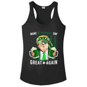 Make St Patricks Day Great Again Irish Leprechaun Trump Beer Ladies PosiCharge Competitor Racerback Tank