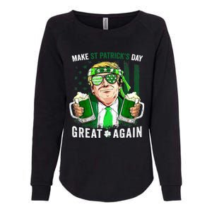 Make St Patricks Day Great Again Irish Leprechaun Trump Beer Womens California Wash Sweatshirt