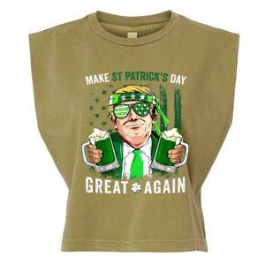 Make St Patricks Day Great Again Irish Leprechaun Trump Beer Garment-Dyed Women's Muscle Tee