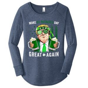 Make St Patricks Day Great Again Irish Leprechaun Trump Beer Women's Perfect Tri Tunic Long Sleeve Shirt