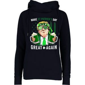 Make St Patricks Day Great Again Irish Leprechaun Trump Beer Womens Funnel Neck Pullover Hood