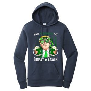 Make St Patricks Day Great Again Irish Leprechaun Trump Beer Women's Pullover Hoodie