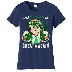 Make St Patricks Day Great Again Irish Leprechaun Trump Beer Women's T-Shirt