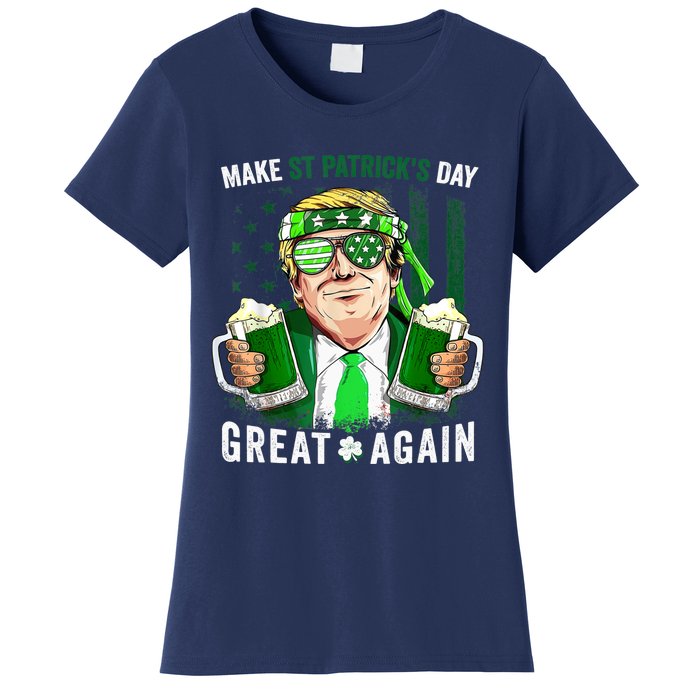 Make St Patricks Day Great Again Irish Leprechaun Trump Beer Women's T-Shirt