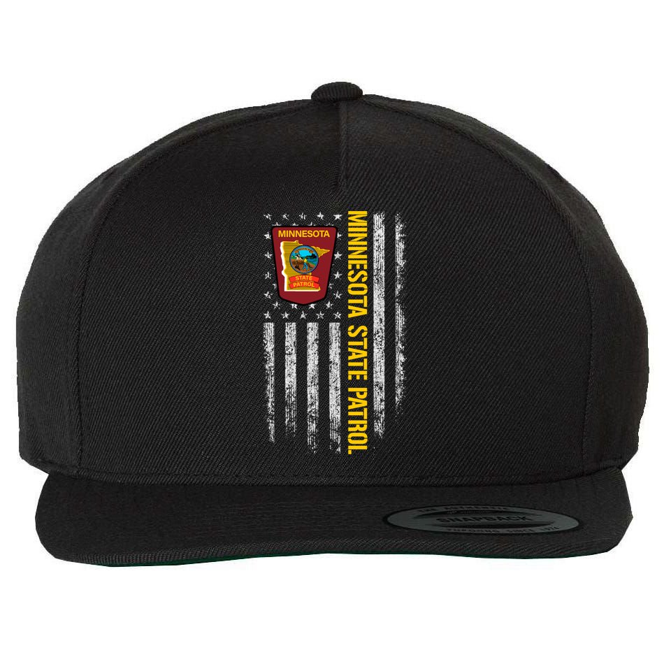Minnesota State Patrol American Flag Wool Snapback Cap
