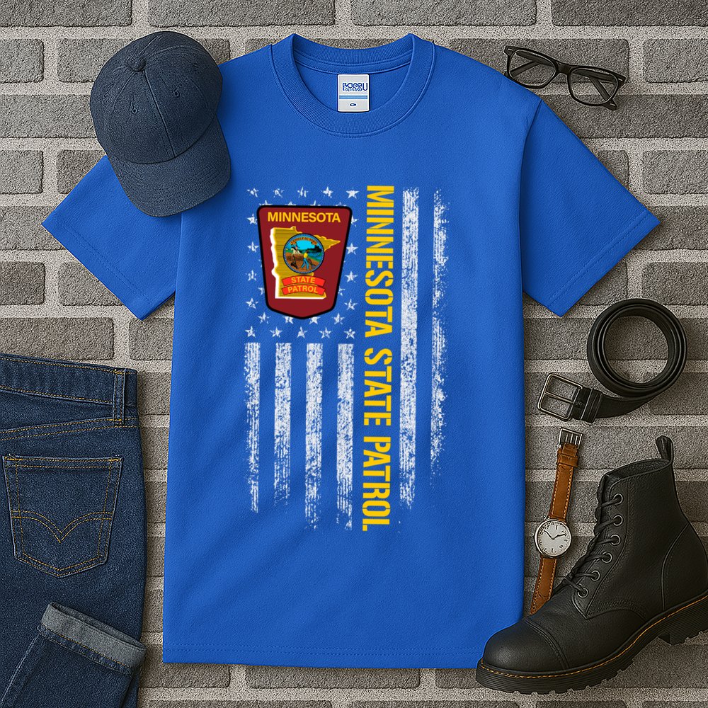 Minnesota State Patrol American Flag Tall T-Shirt