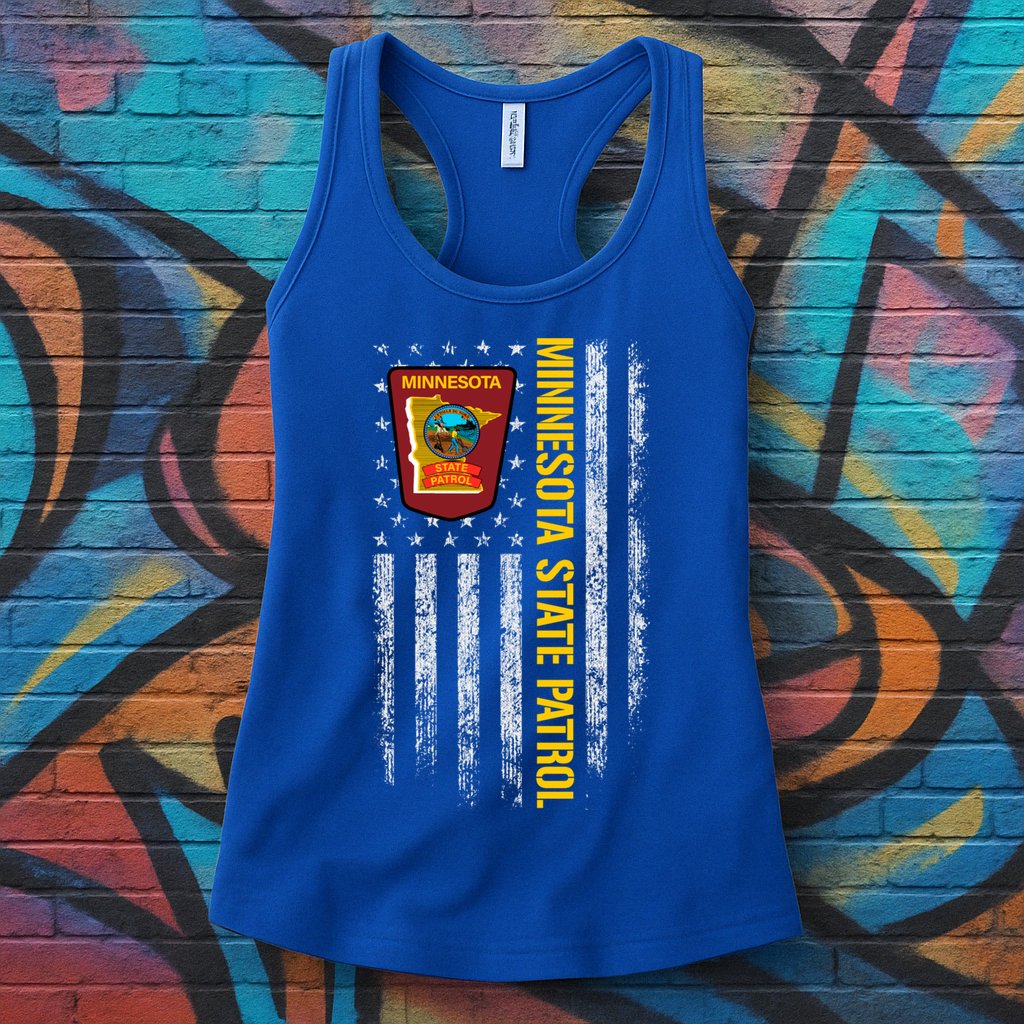 Minnesota State Patrol American Flag Womens Tank Top