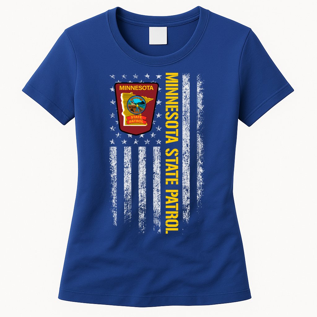 Minnesota State Patrol American Flag Womens T-Shirt