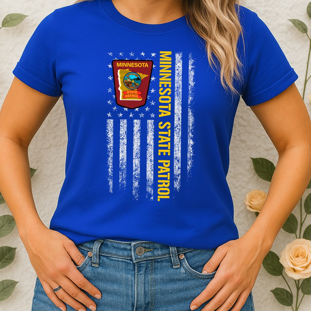 Minnesota State Patrol American Flag Womens T-Shirt