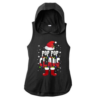 Merry Santa Pop Pop Claus Christmas Family Matching Group Gift Ladies PosiCharge Tri-Blend Wicking Draft Hoodie Tank