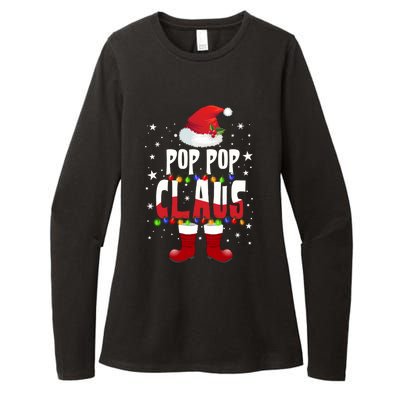 Merry Santa Pop Pop Claus Christmas Family Matching Group Gift Womens CVC Long Sleeve Shirt