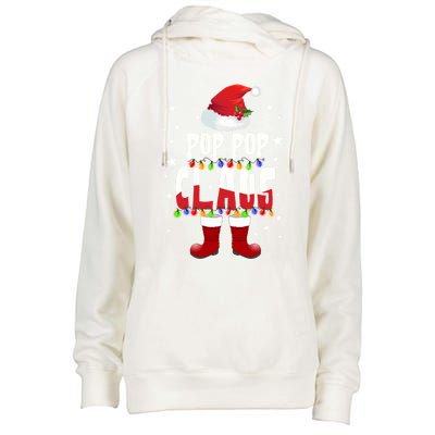 Merry Santa Pop Pop Claus Christmas Family Matching Group Gift Womens Funnel Neck Pullover Hood