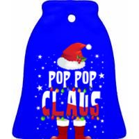 Merry Santa Pop Pop Claus Christmas Family Matching Group Gift Ceramic Bell Ornament