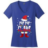 Merry Santa Pop Pop Claus Christmas Family Matching Group Gift Women's V-Neck T-Shirt