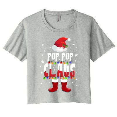 Merry Santa Pop Pop Claus Christmas Family Matching Group Gift Women's Crop Top Tee