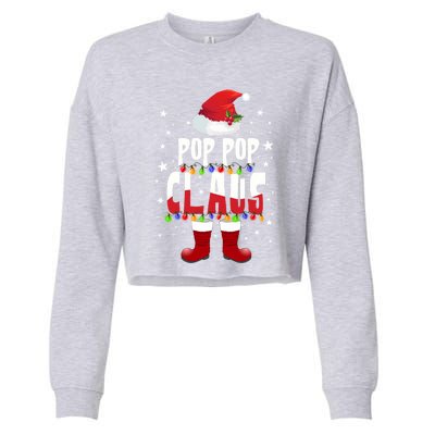 Merry Santa Pop Pop Claus Christmas Family Matching Group Gift Cropped Pullover Crew