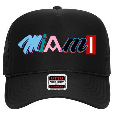 Miami Sports Pride Fan City High Crown Mesh Back Trucker Hat