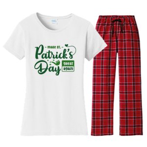 Make St PatrickS Day Great Again Funny Trump Republican 2024 Women's Flannel Pajama Set