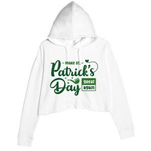 Make St PatrickS Day Great Again Funny Trump Republican 2024 Crop Fleece Hoodie