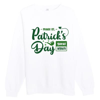 Make St PatrickS Day Great Again Funny Trump Republican 2024 Premium Crewneck Sweatshirt