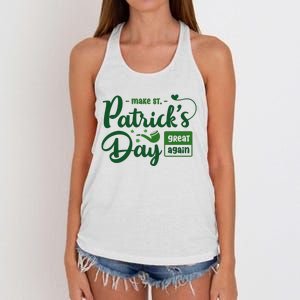 Make St PatrickS Day Great Again Funny Trump Republican 2024 Women's Knotted Racerback Tank