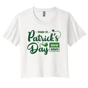 Make St PatrickS Day Great Again Funny Trump Republican 2024 Women's Crop Top Tee