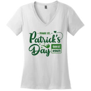 Make St PatrickS Day Great Again Funny Trump Republican 2024 Women's V-Neck T-Shirt