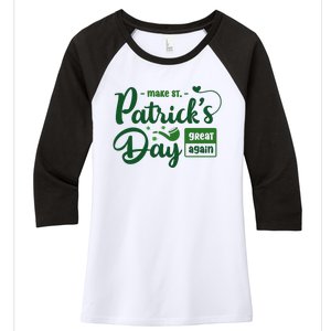 Make St PatrickS Day Great Again Funny Trump Republican 2024 Women's Tri-Blend 3/4-Sleeve Raglan Shirt