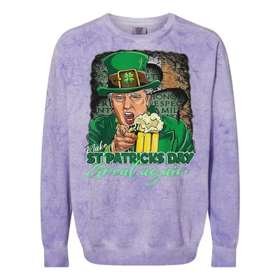 Make St Patricks Day Great Again Funny Trump Colorblast Crewneck Sweatshirt