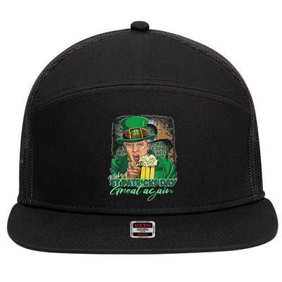 Make St Patricks Day Great Again Funny Trump 7 Panel Mesh Trucker Snapback Hat