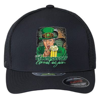 Make St Patricks Day Great Again Funny Trump Flexfit Unipanel Trucker Cap