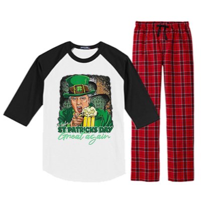 Make St Patricks Day Great Again Funny Trump Raglan Sleeve Pajama Set