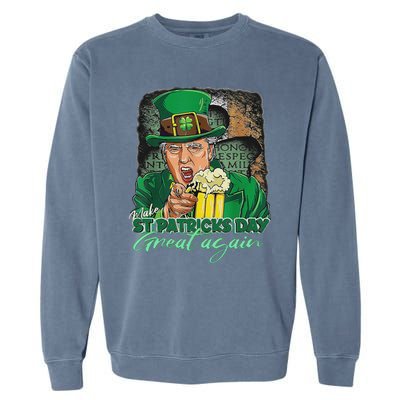 Make St Patricks Day Great Again Funny Trump Garment-Dyed Sweatshirt