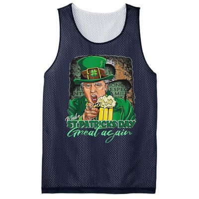 Make St Patricks Day Great Again Funny Trump Mesh Reversible Basketball Jersey Tank