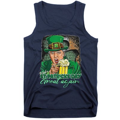 Make St Patricks Day Great Again Funny Trump Tank Top