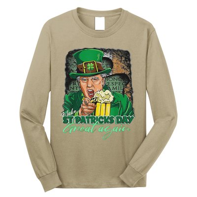 Make St Patricks Day Great Again Funny Trump Long Sleeve Shirt