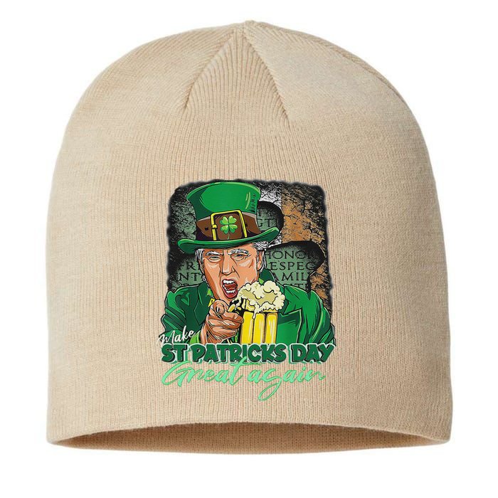 Make St Patricks Day Great Again Funny Trump Sustainable Beanie