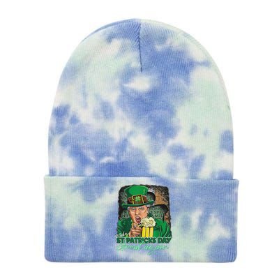 Make St Patricks Day Great Again Funny Trump Tie Dye 12in Knit Beanie