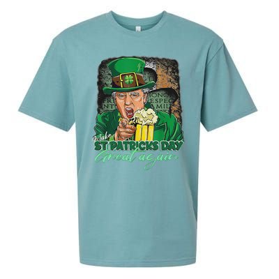 Make St Patricks Day Great Again Funny Trump Sueded Cloud Jersey T-Shirt