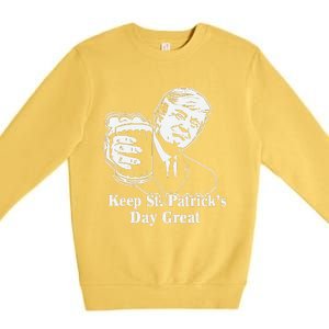 Make St Patricks Day Great Again Funny Trump(1) Premium Crewneck Sweatshirt