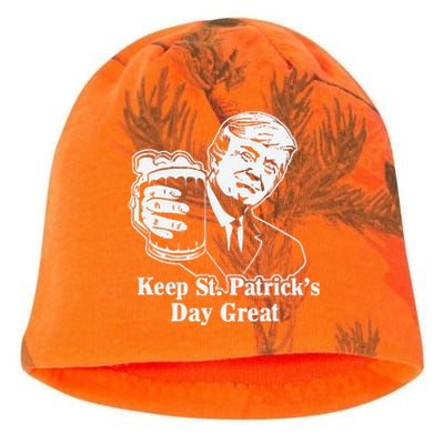 Make St Patricks Day Great Again Funny Trump(1) Kati - Camo Knit Beanie