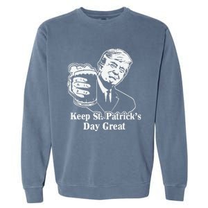 Make St Patricks Day Great Again Funny Trump(1) Garment-Dyed Sweatshirt